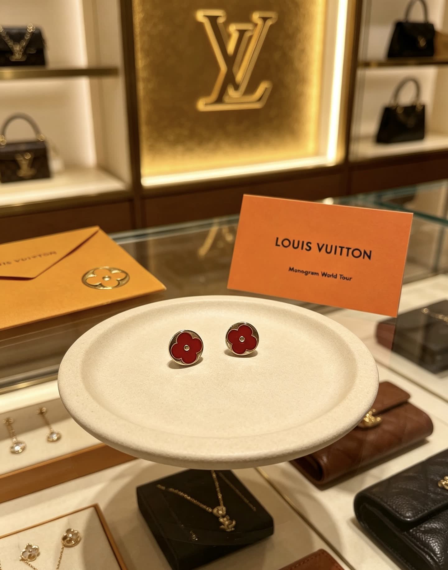 Louis Vuitton Red Flower Earrings